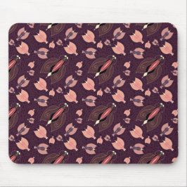 小さな昆虫の蛾のイラストレーションの暗いパターン マウスパッド