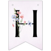 小さな明るいワイルドフラワーウォータカラー誕生日 バンティングフラッグ (第2の旗)