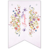 小さな明るいワイルドフラワーウォータカラー誕生日 バンティングフラッグ (第1の旗)