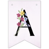 小さな明るいワイルドフラワーウォータカラー誕生日 バンティングフラッグ (第3の旗)