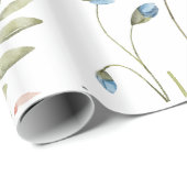 小さな明るいワイルドフラワーウォータカラー誕生日 ラッピングペーパー (ロールコーナー)