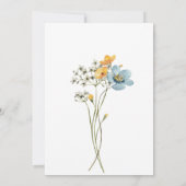 小さな明るいワイルドフラワーウォータカラー誕生日 招待状 (裏面)