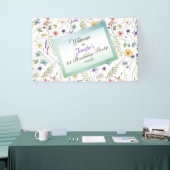 小さな明るいワイルドフラワーウォータカラー誕生日 横断幕 (トレードショー)