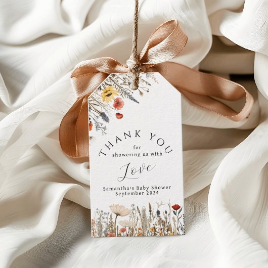 小さな明るい山花の赤ちゃんシャワー ギフトタグ