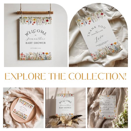 小さな明るい山花の赤ちゃんシャワー サンキューカード