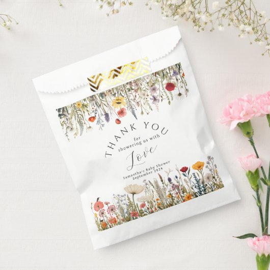 小さな明るい山花の赤ちゃんシャワー フェイバーバッグ (封をした状態)