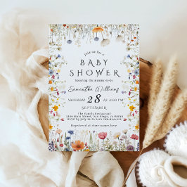 小さな明るい山花の赤ちゃんシャワー 招待状