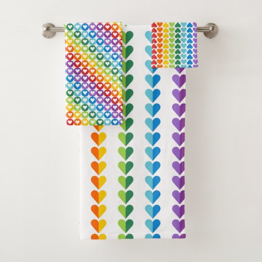 小さな明るい色のハート バスタオルセット (インサイチュ)
