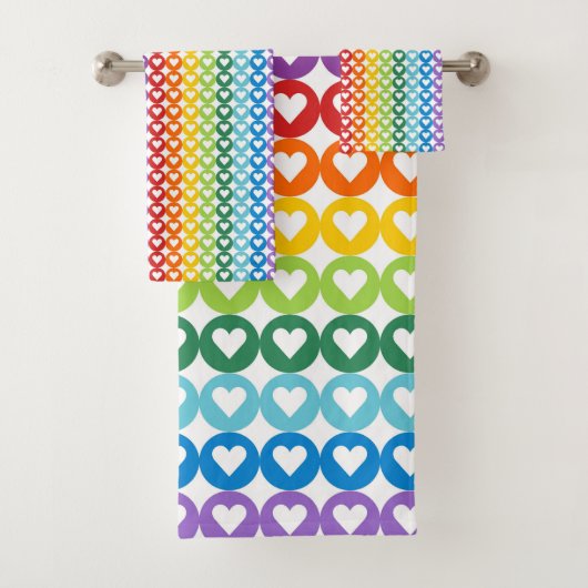小さな明るい色のハート バスタオルセット (インサイチュ)