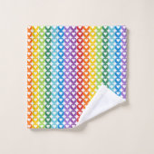 小さな明るい色のハート バスタオルセット (ウォッシュタオル)