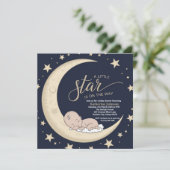 小さな星が途中で、天の赤ちゃんシャワー 招待状 (スタンド正面)