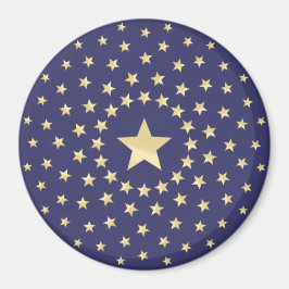 小さな星で囲まれた大きな金の星 マグネット
