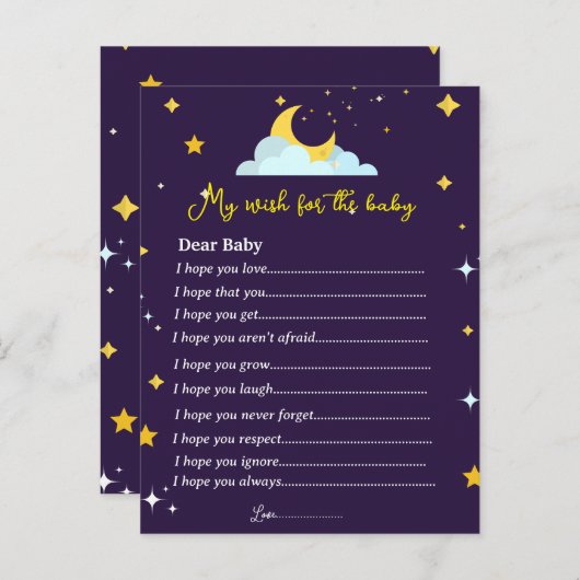 小さな星の赤ちゃんシャワーを振りかけるベビーウィッシュゲーム ポストカード (正面/裏面)