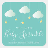 小さな星の赤ちゃんシャワーを振りかける スクエアシール (正面)