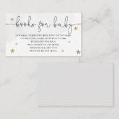 小さな星の赤ちゃんシャワー本ベビーグレー金ゴールド エンクロージャーカード (正面/裏面)