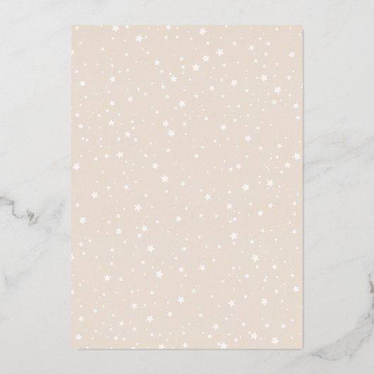 小さな星の赤男女兼用ちゃんシャワーバラ金ゴールド 箔招待状 (裏面)