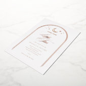 小さな星の赤男女兼用ちゃんシャワーバラ金ゴールド 箔招待状 (回転した状態)