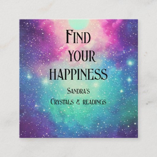 小さな星ネブラ銀河系カラフルクローズアップ スクエア名刺 (正面)