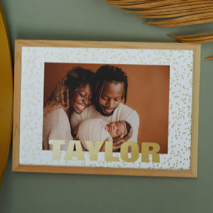 小さな星 モダン ボールド 編集可能 テキスト ゴールド フォト 箔ポスター