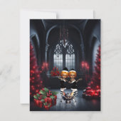 小さな暗い小妖精や小人祝のクリスマス シーズンカード (正面)