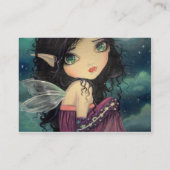 小さな月と大きな目の妖精ファンタジーアート 名刺 (裏面)