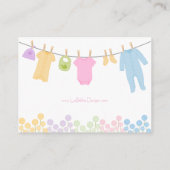 小さな服ベビーシャワーおむつラッフルチケット エンクロージャーカード (裏面)