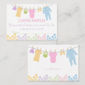 小さな服ベビーシャワーおむつラッフルチケット エンクロージャーカード (正面/裏面)