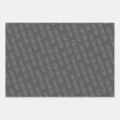 小さな木、中立の茶、HO HOセット ラッピングペーパーシート (正面3)