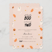 小さな本が二つの誕生日を告げる 招待状 (正面/裏面)