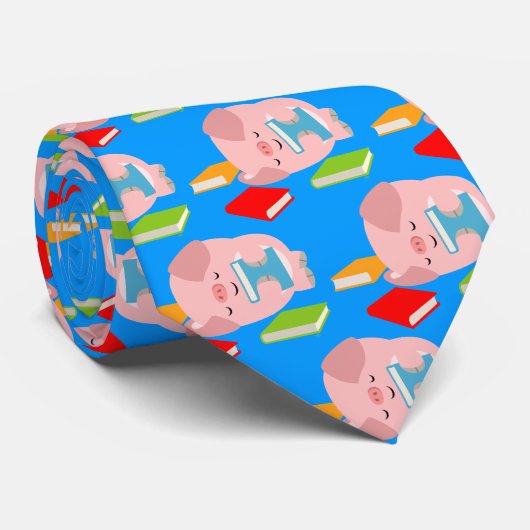 小さな本の恋人(漫画の豚)のネクタイ ネクタイ (ロール)