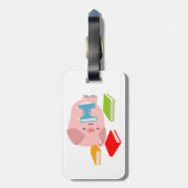 小さな本の恋人（漫画の豚）荷物タグ ラゲッジタグ (裏面縦)