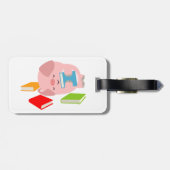 小さな本の恋人（漫画の豚）荷物タグ ラゲッジタグ (裏面横)