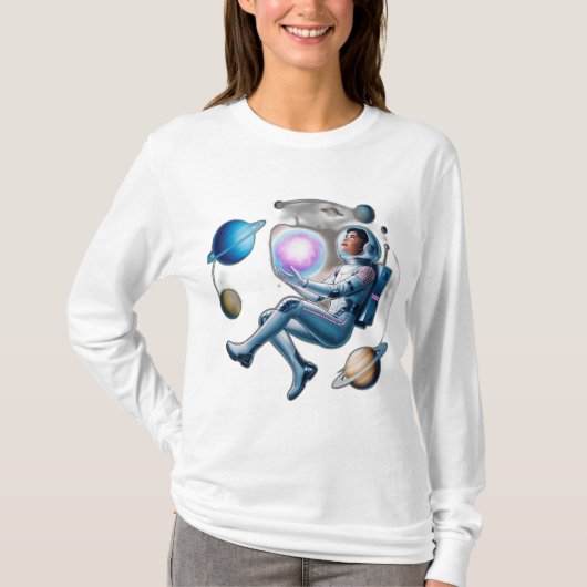 小さな村に覆われた浮遊小惑星 Tシャツ (正面)