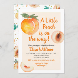 小さな桃がベビーシャワーの途中 招待状