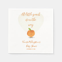 小さな桃が赤ちゃんシャワーの途中にある