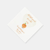 小さな桃が赤ちゃんシャワーの途中にある スタンダードカクテルナプキン (角)