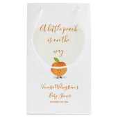 小さな桃が赤ちゃんシャワーの途中にある スモールペーパーバッグ (裏面)