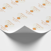 小さな桃が赤ちゃんシャワーの途中にある ラッピングペーパー (角)