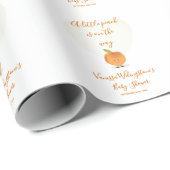 小さな桃が赤ちゃんシャワーの途中にある ラッピングペーパー (ロールコーナー)