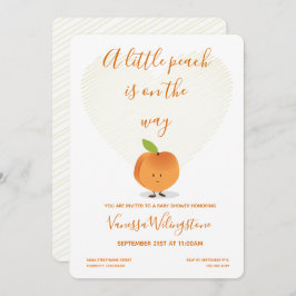 小さな桃が赤ちゃんシャワーの途中にある 招待状