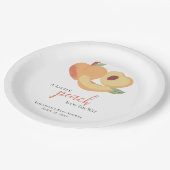 小さな桃が途中で赤ちゃんシャワーかわいい ペーパープレート (アングル)