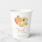 小さな桃が途中で赤ちゃんシャワーかわいい 紙コップ (裏面)