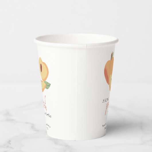 小さな桃が途中で赤ちゃんシャワーかわいい 紙コップ (右)