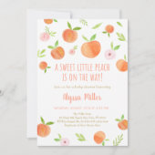 小さな桃のベビーシャワー 招待状 (正面)