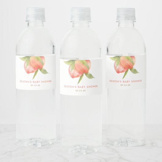 小さな桃の女の子の赤ちゃんシャワーの好意 ペットボトルラベル (ボトル)