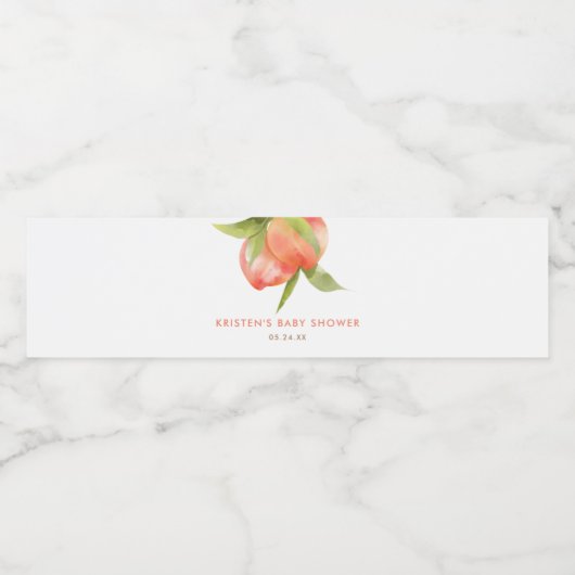 小さな桃の女の子の赤ちゃんシャワーの好意 ペットボトルラベル (シングルラベル)