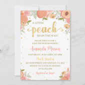 小さな桃の女の子の赤ちゃんシャワー招待状 招待状 (正面)