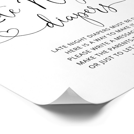 小さな桃の深夜おむつ ポスター (角)