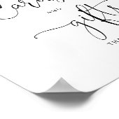 小さな桃の赤ちゃんシャワーカードとギフトサイン ポスター (角)