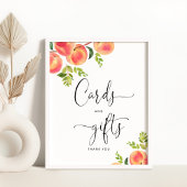 小さな桃の赤ちゃんシャワーカードとギフトサイン ポスター